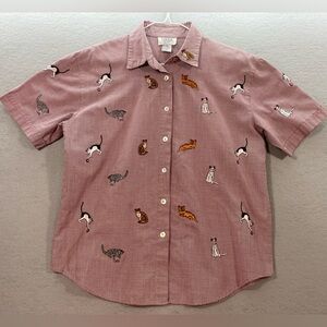 Vintage Teddi Petite Cat Shirt Size Small